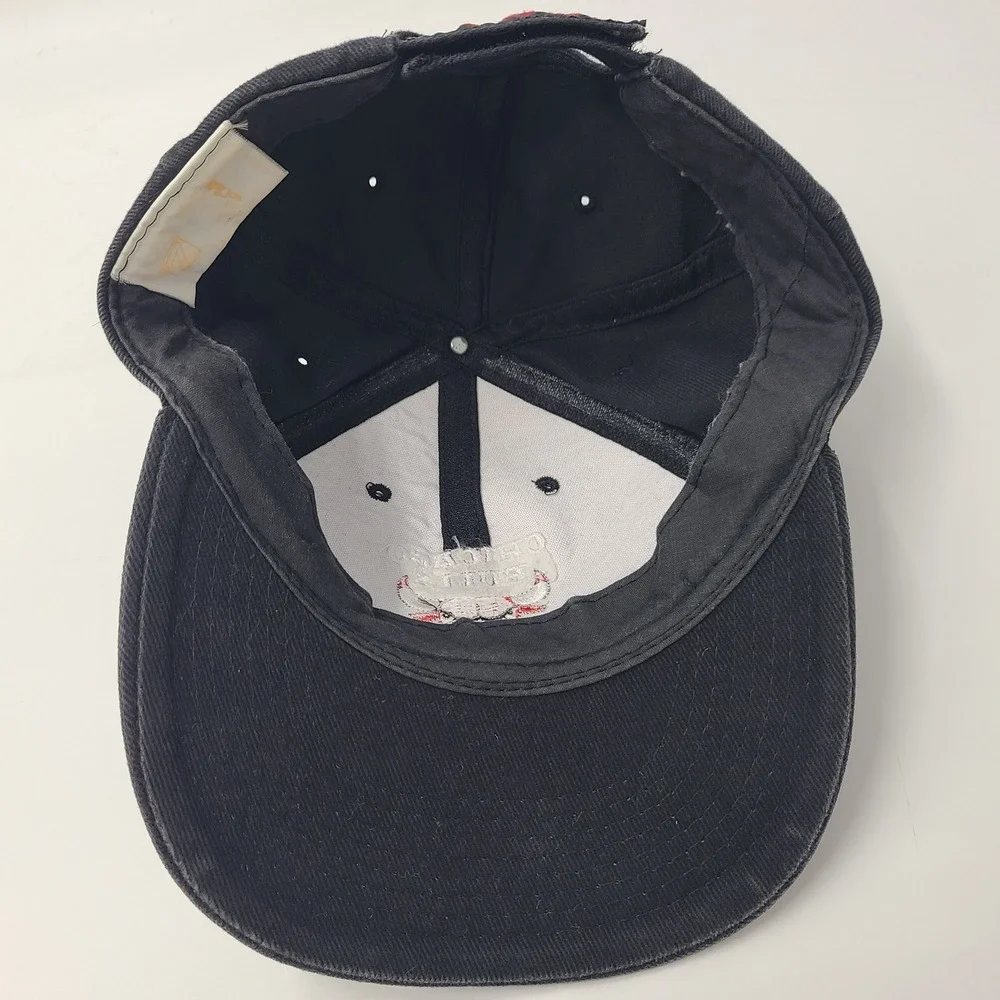 Vintage Chicago‎ Bulls Hat Adjustable (Fits Small) Logo 7 Black NBA Basketball